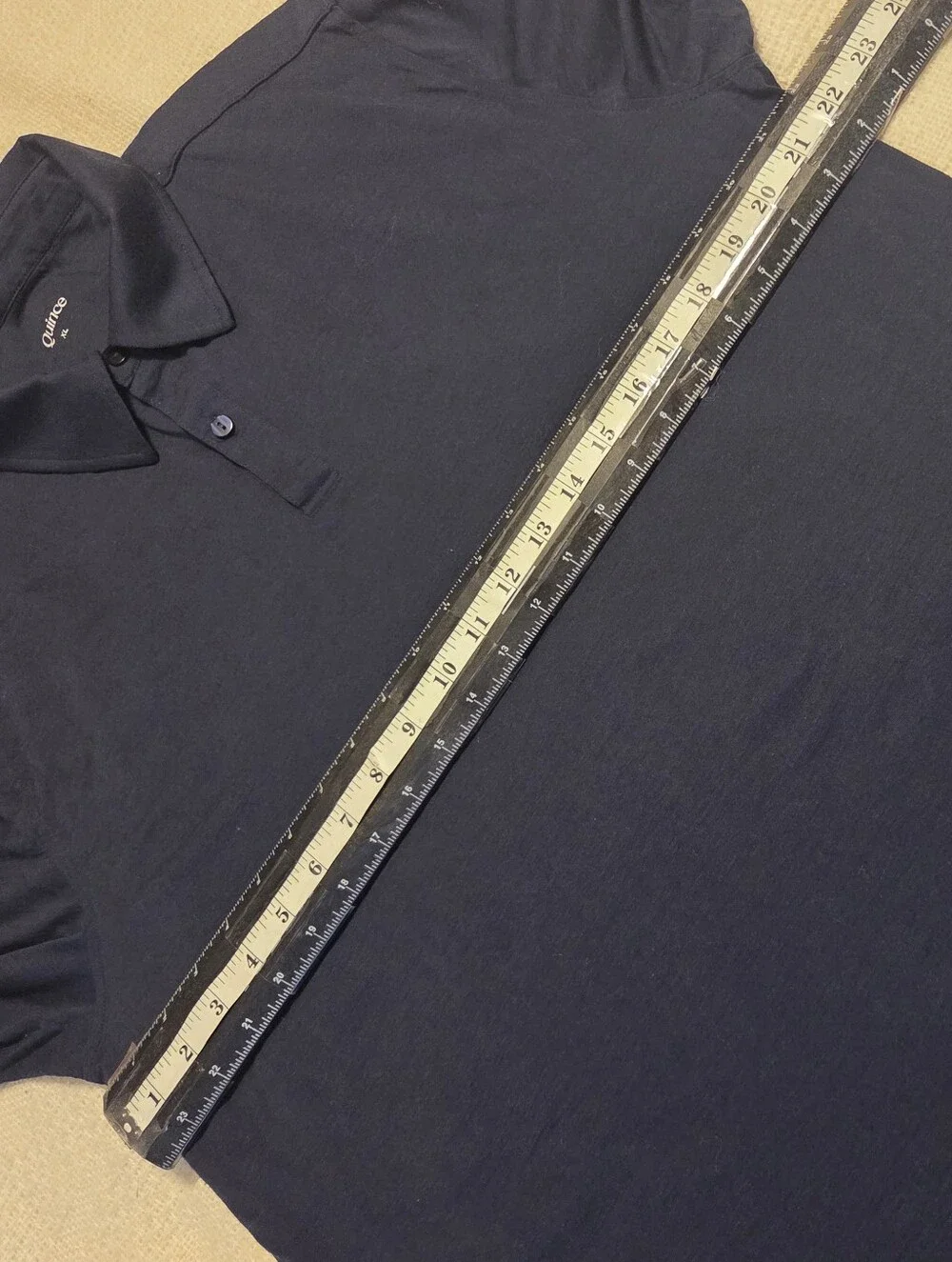 Quince Men's Polo XL Navy Blue Merino Wool Solid - Picture 8 of 11